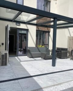Modern aluminium pergola installed in Ireland